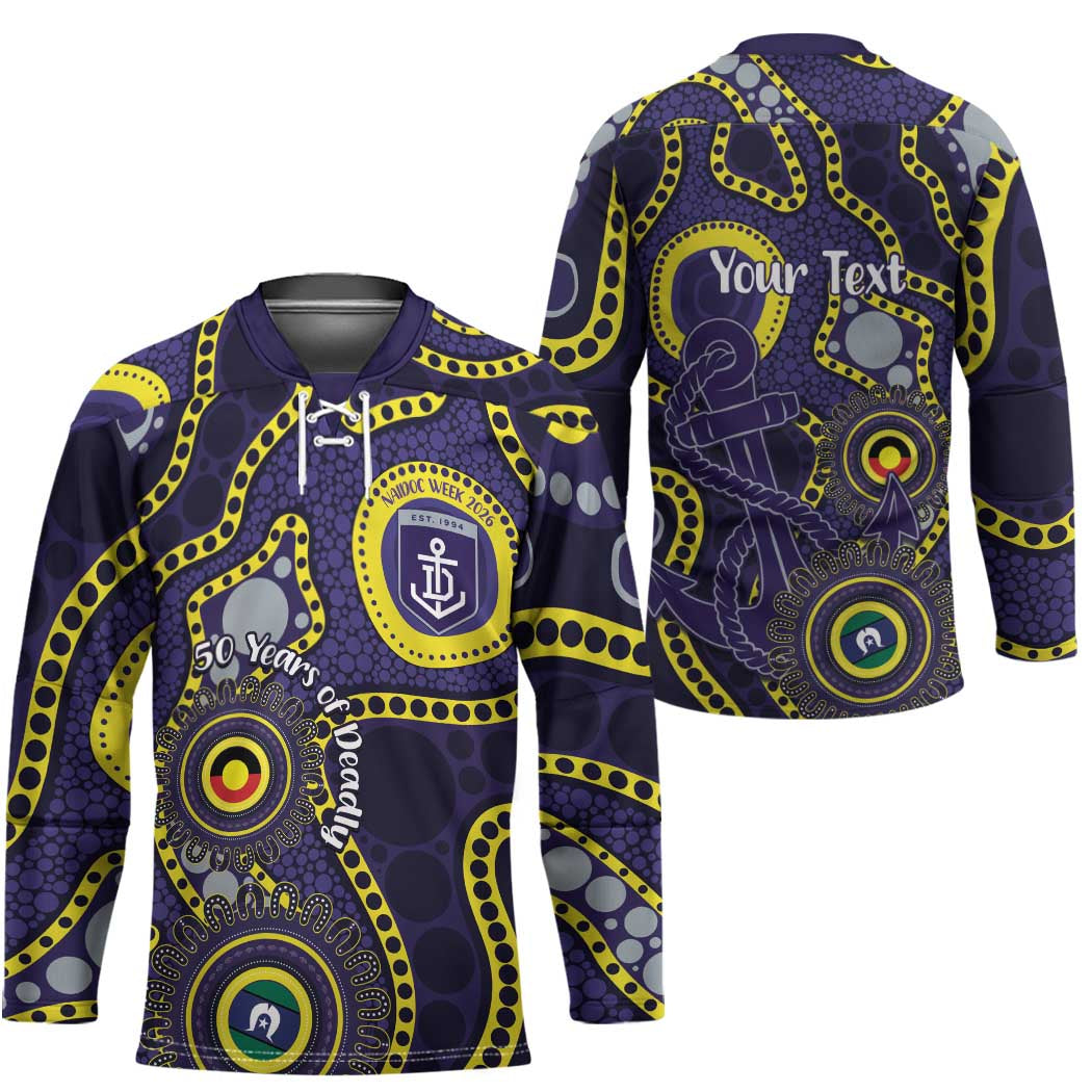 Dockers NAIDOC Week 2026 Personalised Hockey Jersey 50 Years of Deadly Aboriginal Art