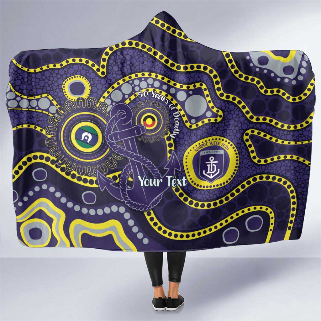 Dockers NAIDOC Week 2026 Personalised Hooded Blanket 50 Years of Deadly Aboriginal Art
