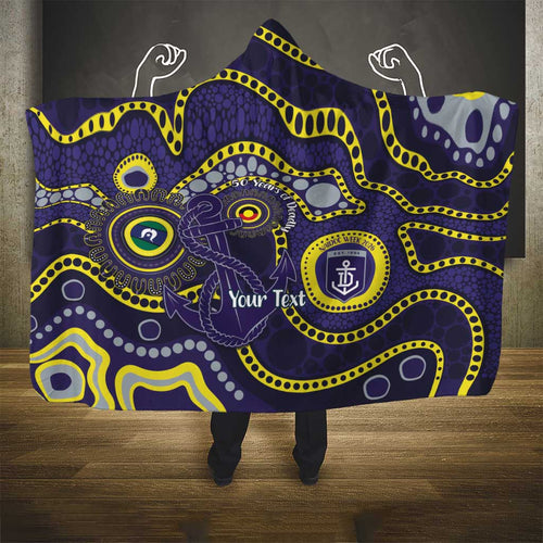 Dockers NAIDOC Week 2026 Personalised Hooded Blanket 50 Years of Deadly Aboriginal Art