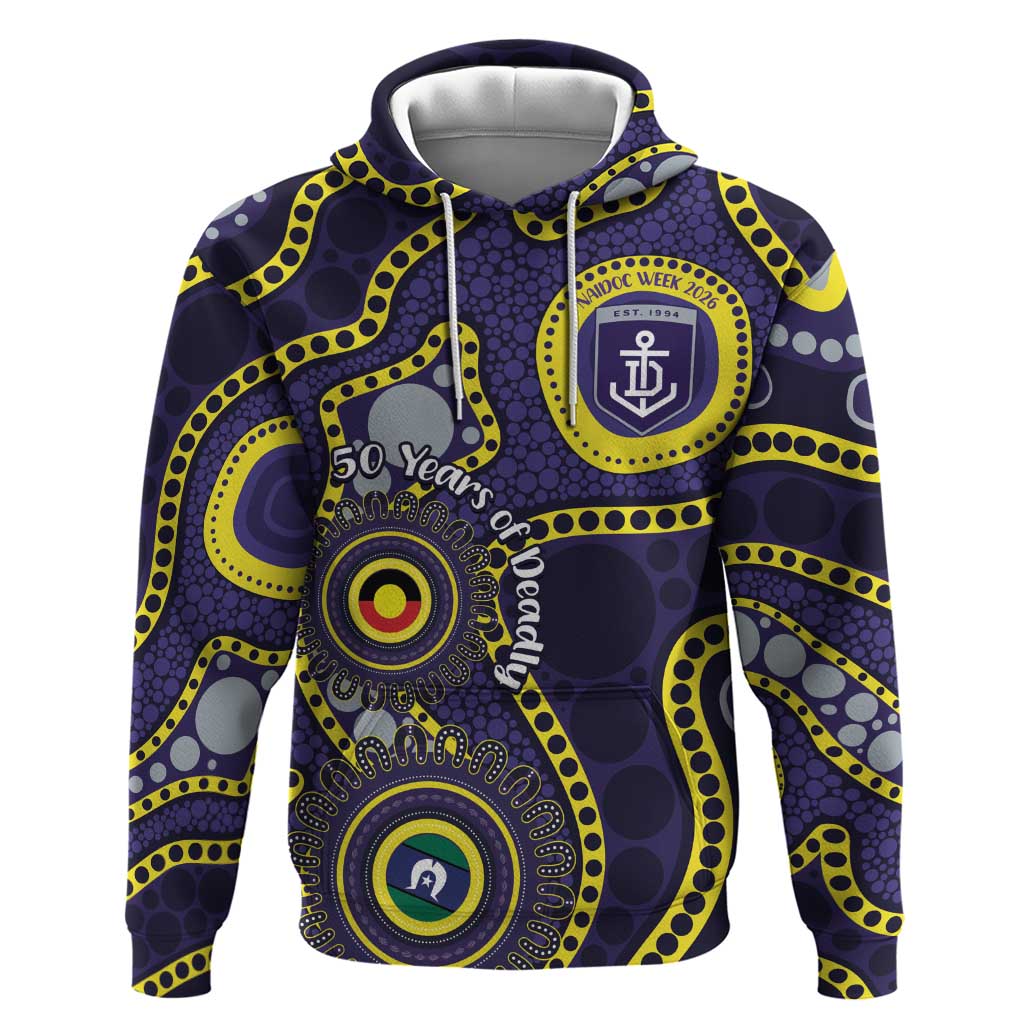 Dockers NAIDOC Week 2026 Personalised Hoodie 50 Years of Deadly Aboriginal Art