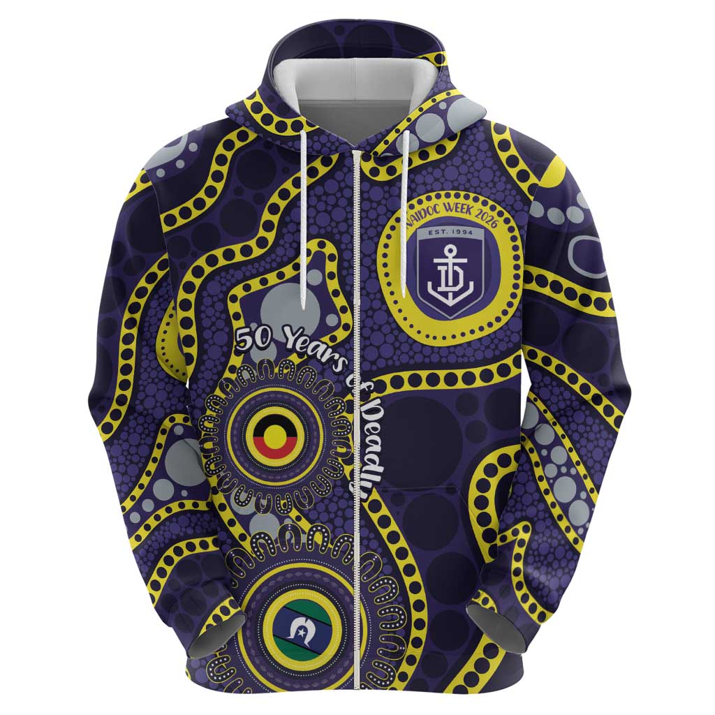 Dockers NAIDOC Week 2026 Personalised Hoodie 50 Years of Deadly Aboriginal Art