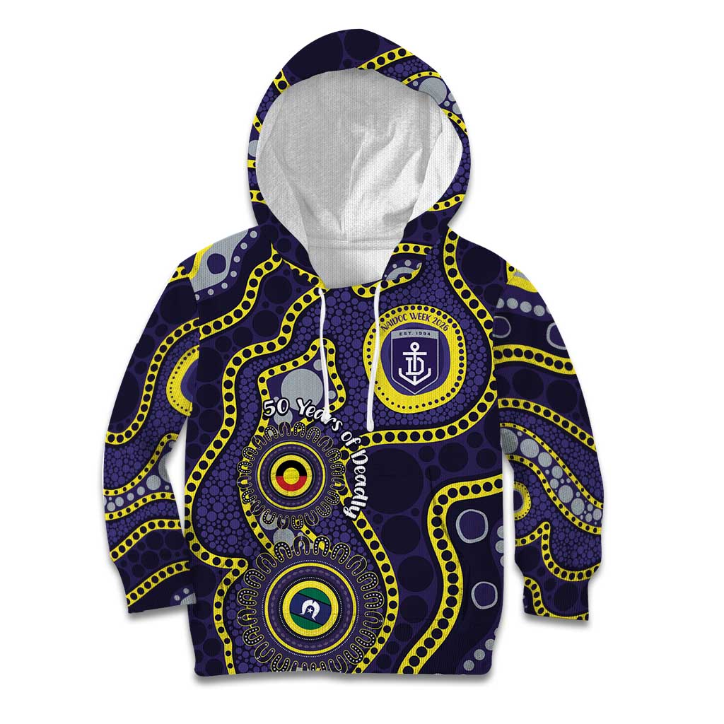 Dockers NAIDOC Week 2026 Personalised Kid Hoodie 50 Years of Deadly Aboriginal Art