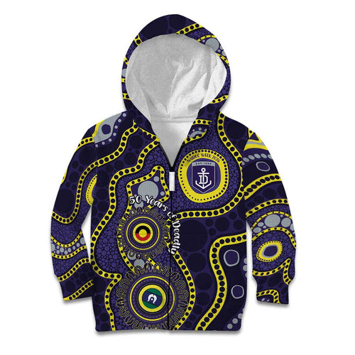Dockers NAIDOC Week 2026 Personalised Kid Hoodie 50 Years of Deadly Aboriginal Art