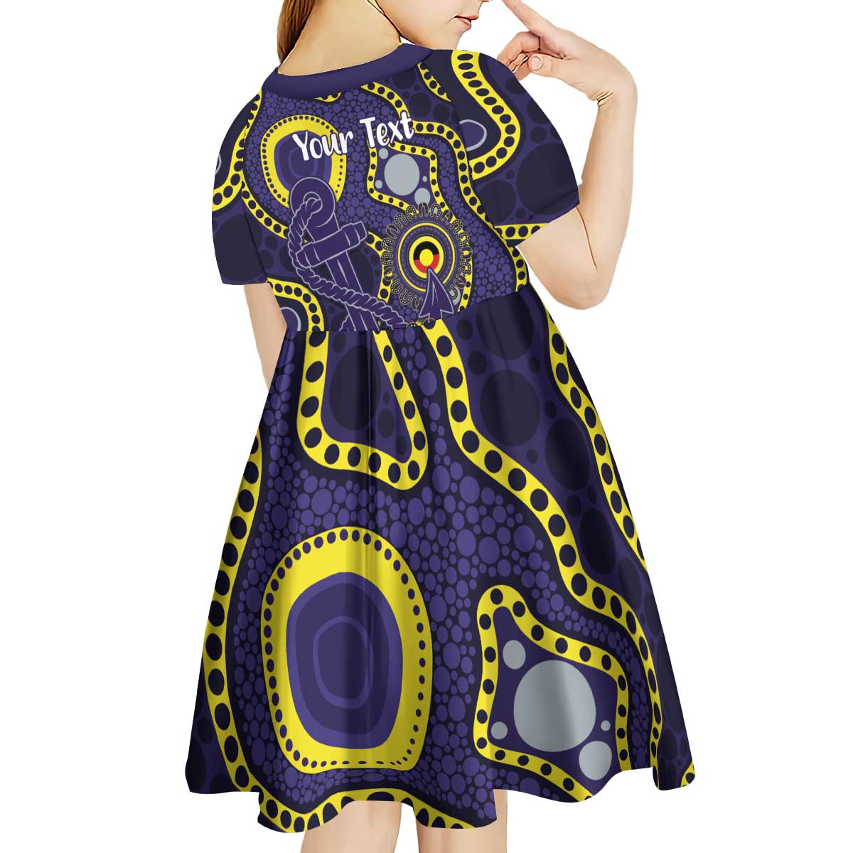 Dockers NAIDOC Week 2026 Personalised Kid Short Sleeve Dress 50 Years of Deadly Aboriginal Art