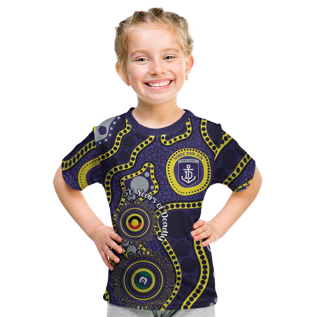 Dockers NAIDOC Week 2026 Personalised Kid T Shirt 50 Years of Deadly Aboriginal Art