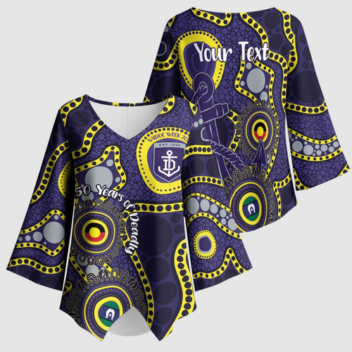 Dockers NAIDOC Week 2026 Personalised Kimono Sleeve Blouse 50 Years of Deadly Aboriginal Art