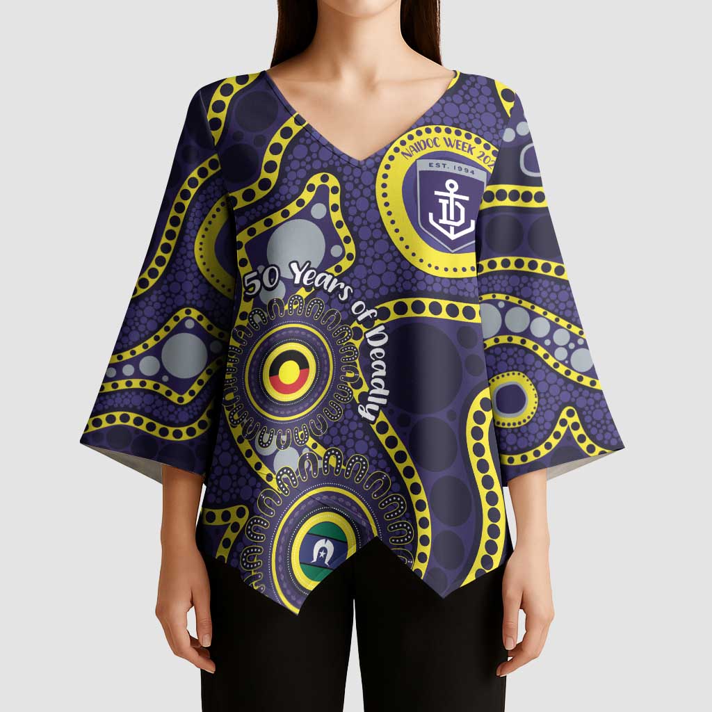 Dockers NAIDOC Week 2026 Personalised Kimono Sleeve Blouse 50 Years of Deadly Aboriginal Art