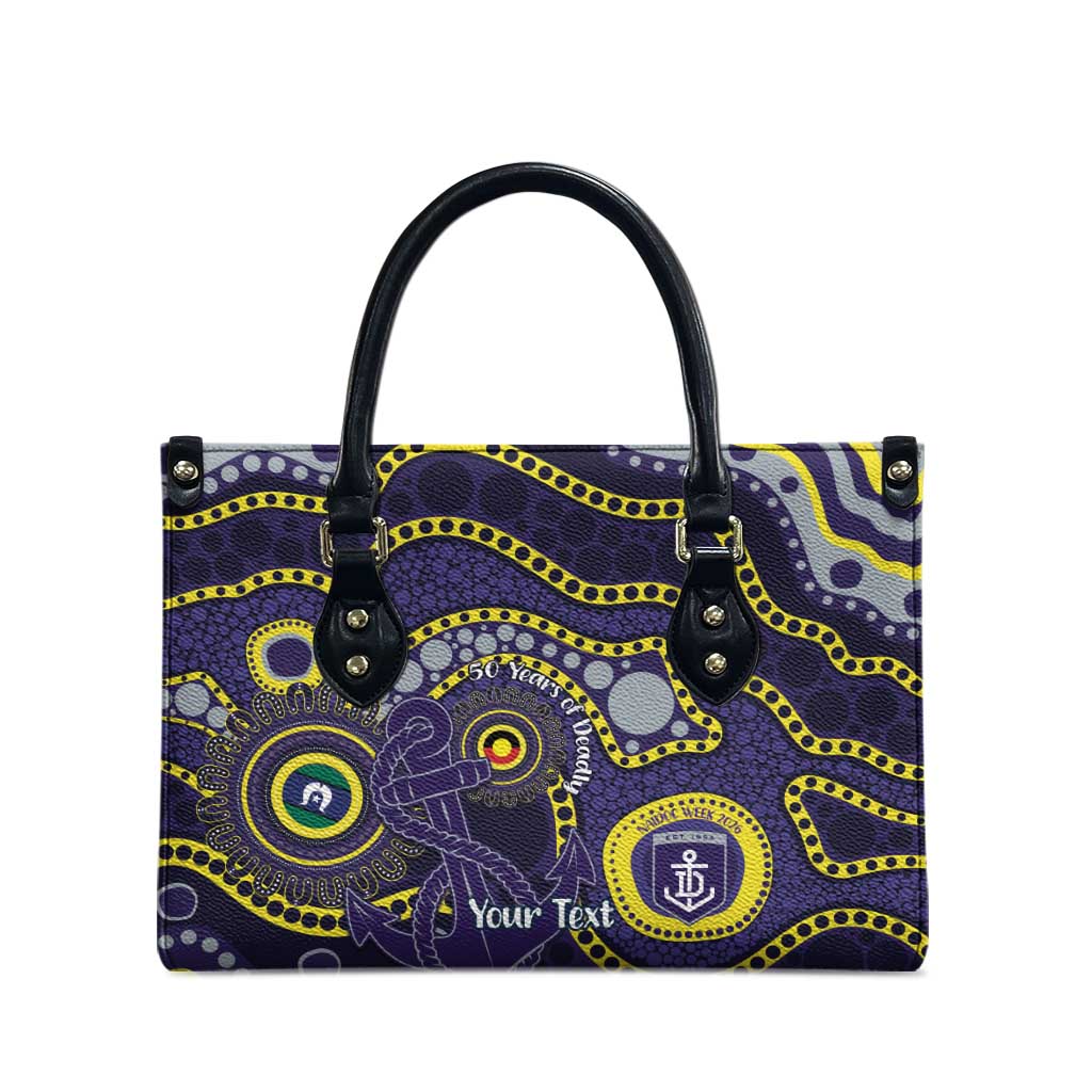 Dockers NAIDOC Week 2026 Personalised Leather Bag 50 Years of Deadly Aboriginal Art