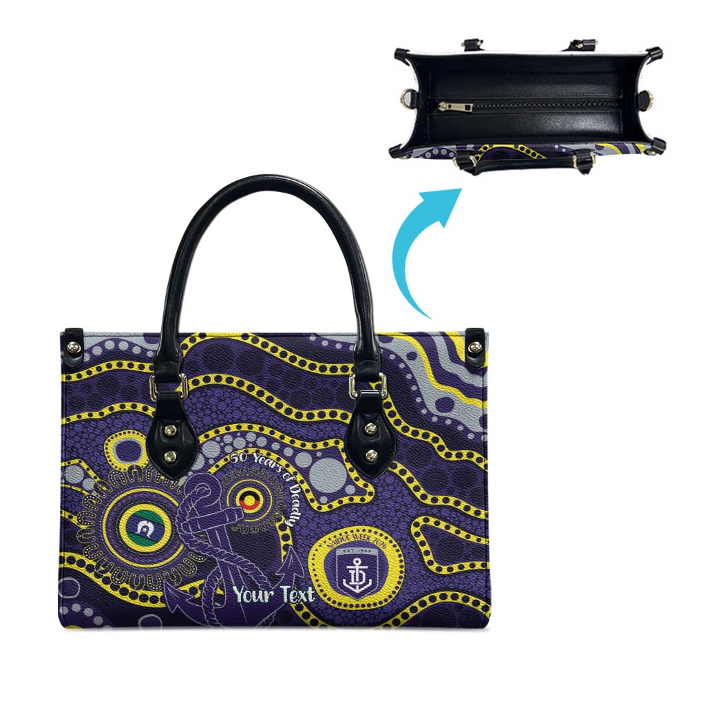 Dockers NAIDOC Week 2026 Personalised Leather Bag 50 Years of Deadly Aboriginal Art