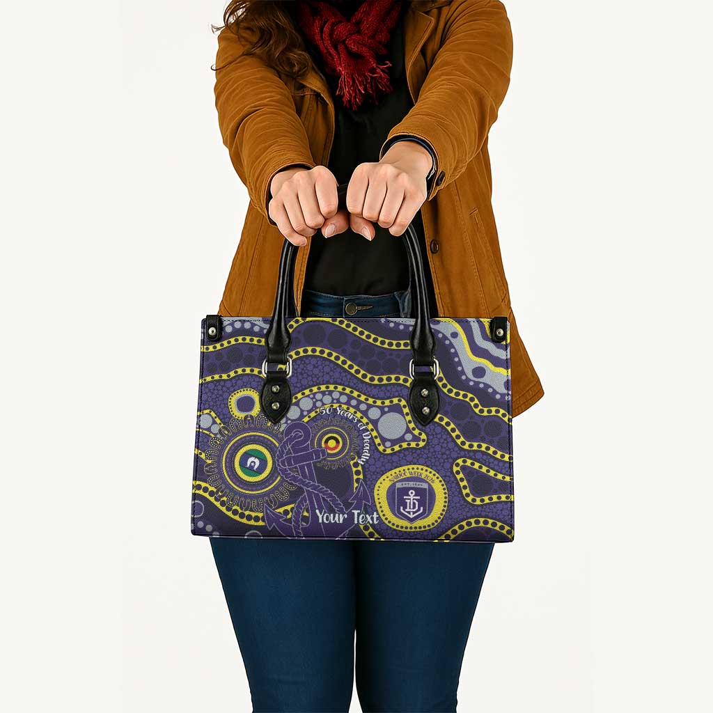 Dockers NAIDOC Week 2026 Personalised Leather Bag 50 Years of Deadly Aboriginal Art