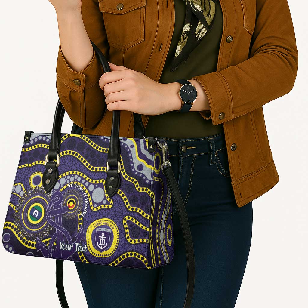Dockers NAIDOC Week 2026 Personalised Leather Bag 50 Years of Deadly Aboriginal Art