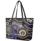 Dockers NAIDOC Week 2026 Personalised Leather Tote Bag 50 Years of Deadly Aboriginal Art