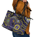 Dockers NAIDOC Week 2026 Personalised Leather Tote Bag 50 Years of Deadly Aboriginal Art