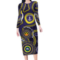 Dockers NAIDOC Week 2026 Personalised Long Sleeve Bodycon Dress 50 Years of Deadly Aboriginal Art