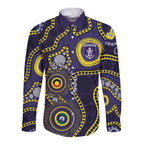 Dockers NAIDOC Week 2026 Personalised Long Sleeve Button Shirt 50 Years of Deadly Aboriginal Art