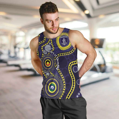 Dockers NAIDOC Week 2026 Personalised Men Tank Top 50 Years of Deadly Aboriginal Art