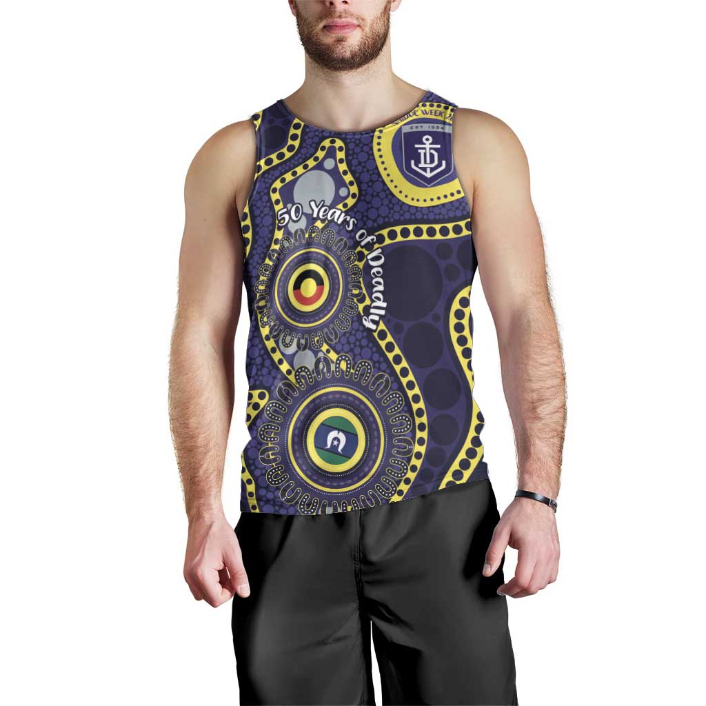 Dockers NAIDOC Week 2026 Personalised Men Tank Top 50 Years of Deadly Aboriginal Art