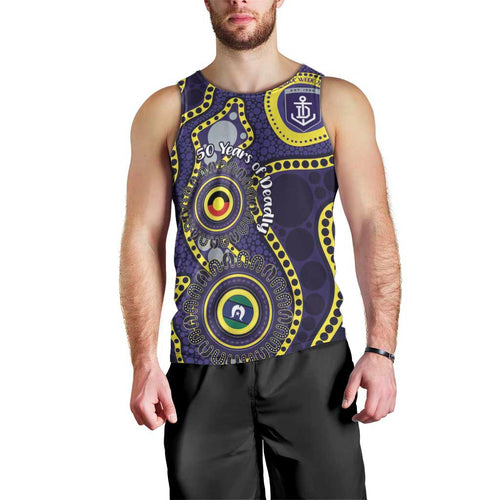 Dockers NAIDOC Week 2026 Personalised Men Tank Top 50 Years of Deadly Aboriginal Art