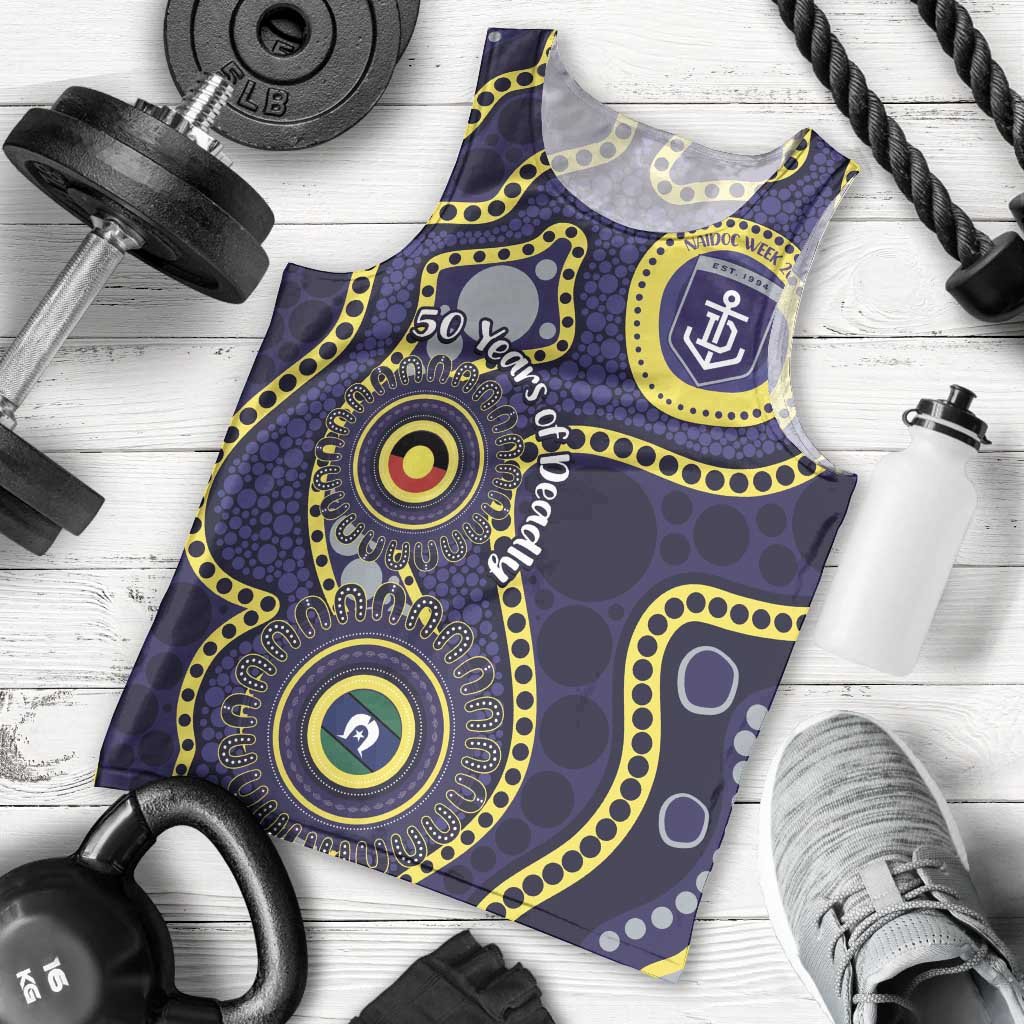 Dockers NAIDOC Week 2026 Personalised Men Tank Top 50 Years of Deadly Aboriginal Art