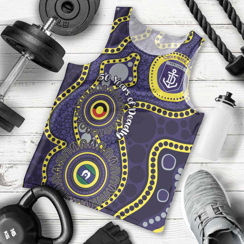 Dockers NAIDOC Week 2026 Personalised Men Tank Top 50 Years of Deadly Aboriginal Art