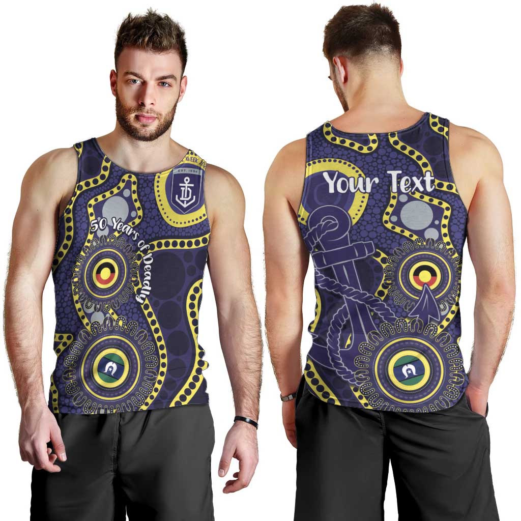 Dockers NAIDOC Week 2026 Personalised Men Tank Top 50 Years of Deadly Aboriginal Art
