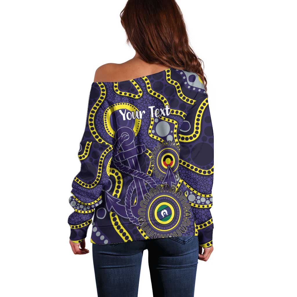 Dockers NAIDOC Week 2026 Personalised Off Shoulder Sweater 50 Years of Deadly Aboriginal Art
