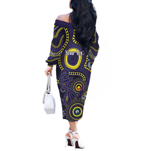 Dockers NAIDOC Week 2026 Personalised Off The Shoulder Long Sleeve Dress 50 Years of Deadly Aboriginal Art