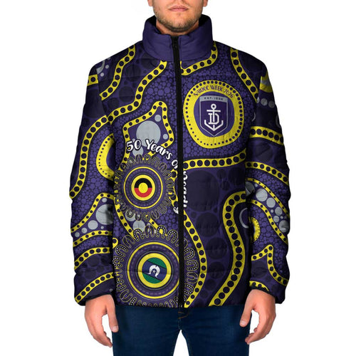 Dockers NAIDOC Week 2026 Personalised Padded Jacket 50 Years of Deadly Aboriginal Art
