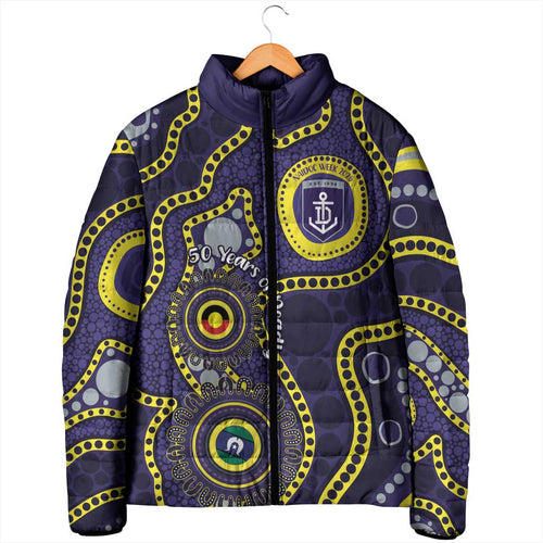 Dockers NAIDOC Week 2026 Personalised Padded Jacket 50 Years of Deadly Aboriginal Art