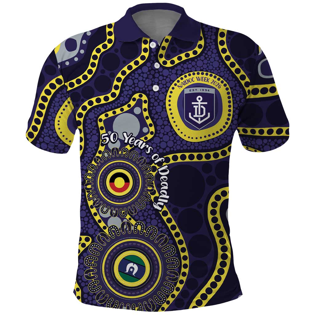 Dockers NAIDOC Week 2026 Personalised Polo Shirt 50 Years of Deadly Aboriginal Art