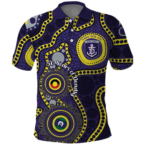 Dockers NAIDOC Week 2026 Personalised Polo Shirt 50 Years of Deadly Aboriginal Art