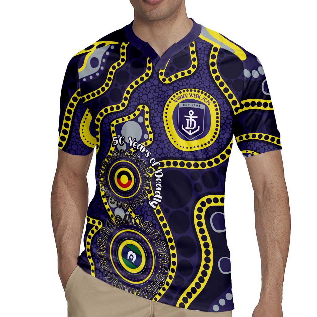 Dockers NAIDOC Week 2026 Personalised Rugby Jersey 50 Years of Deadly Aboriginal Art