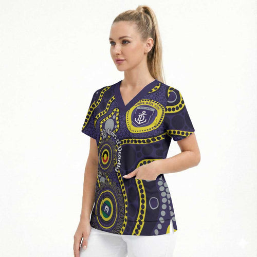 Dockers NAIDOC Week 2026 Personalised Scrub Top 50 Years of Deadly Aboriginal Art