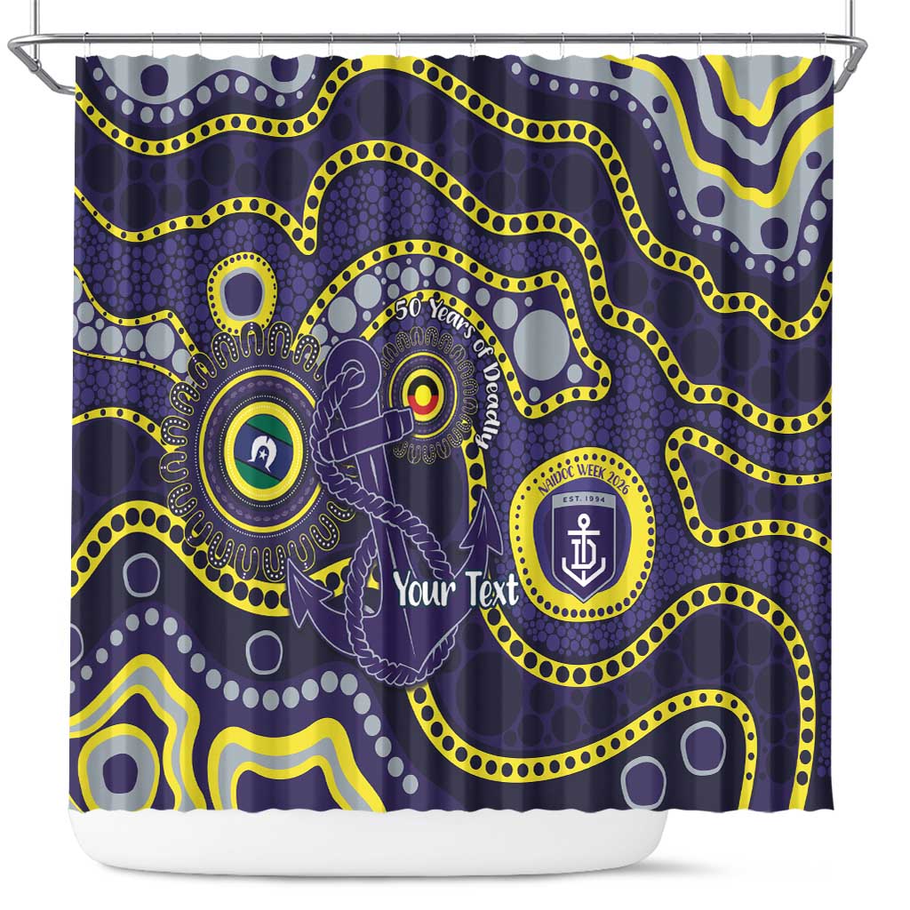 Dockers NAIDOC Week 2026 Personalised Shower Curtain 50 Years of Deadly Aboriginal Art