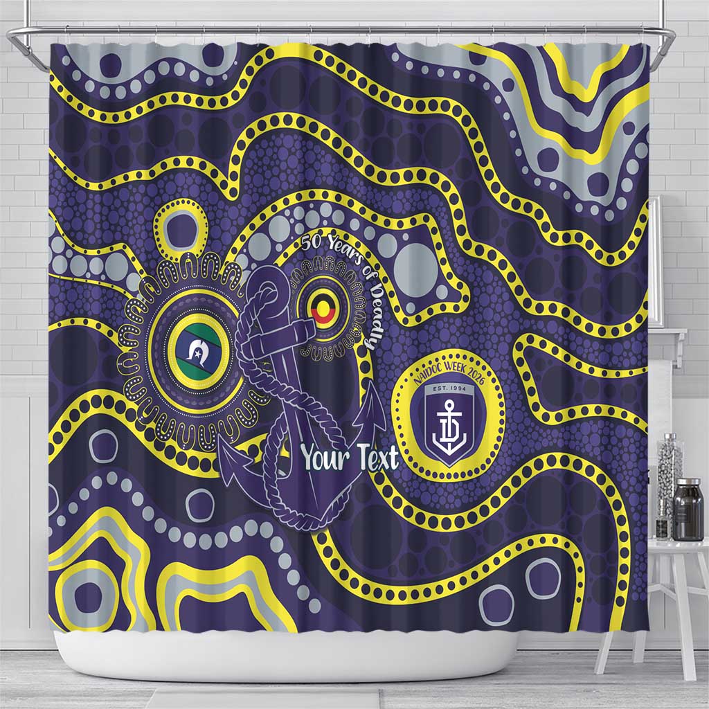 Dockers NAIDOC Week 2026 Personalised Shower Curtain 50 Years of Deadly Aboriginal Art