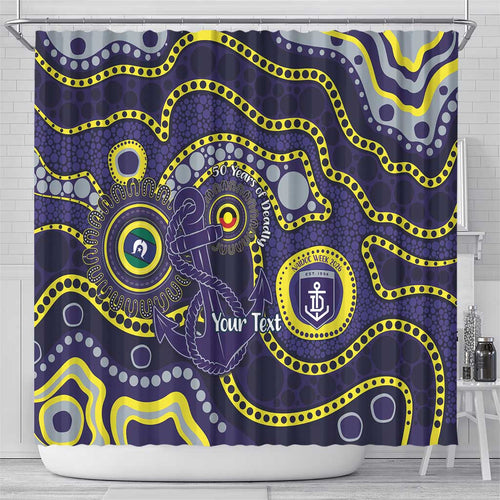 Dockers NAIDOC Week 2026 Personalised Shower Curtain 50 Years of Deadly Aboriginal Art