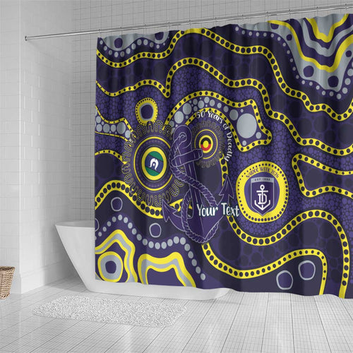 Dockers NAIDOC Week 2026 Personalised Shower Curtain 50 Years of Deadly Aboriginal Art