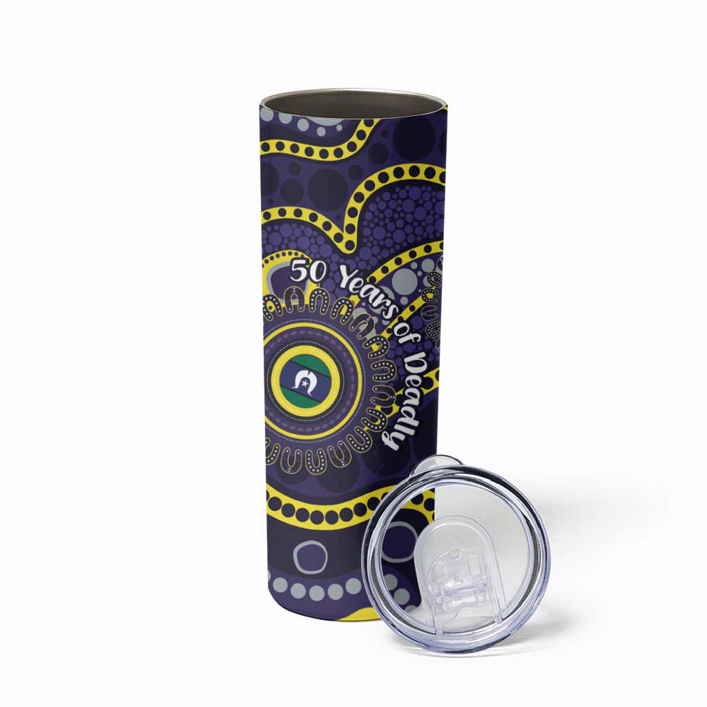 Dockers NAIDOC Week 2026 Personalised Skinny Tumbler 50 Years of Deadly Aboriginal Art