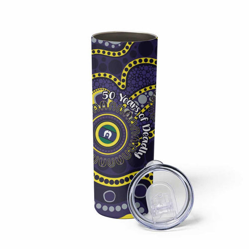 Dockers NAIDOC Week 2026 Personalised Skinny Tumbler 50 Years of Deadly Aboriginal Art