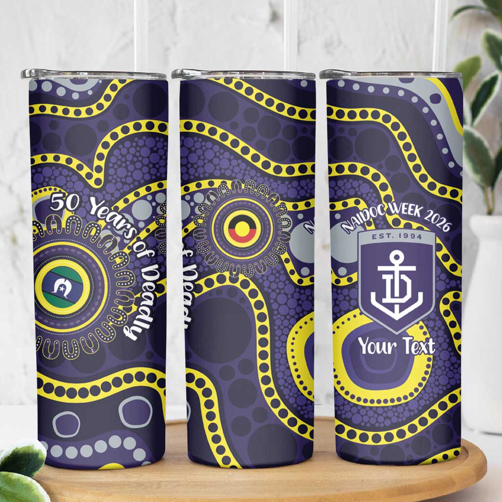 Dockers NAIDOC Week 2026 Personalised Skinny Tumbler 50 Years of Deadly Aboriginal Art