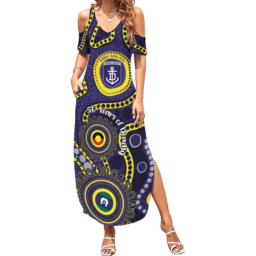 Dockers NAIDOC Week 2026 Personalised Summer Maxi Dress 50 Years of Deadly Aboriginal Art