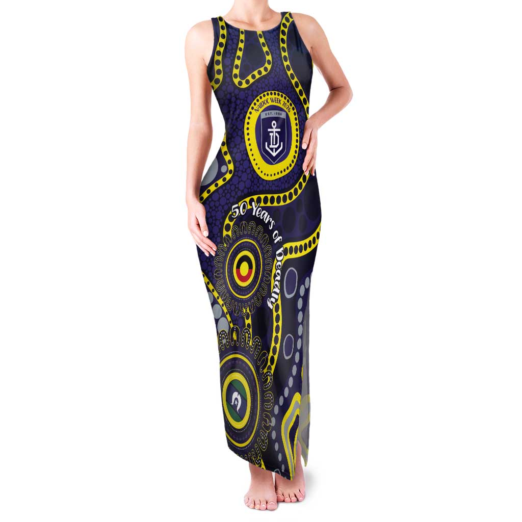 Dockers NAIDOC Week 2026 Personalised Tank Maxi Dress 50 Years of Deadly Aboriginal Art
