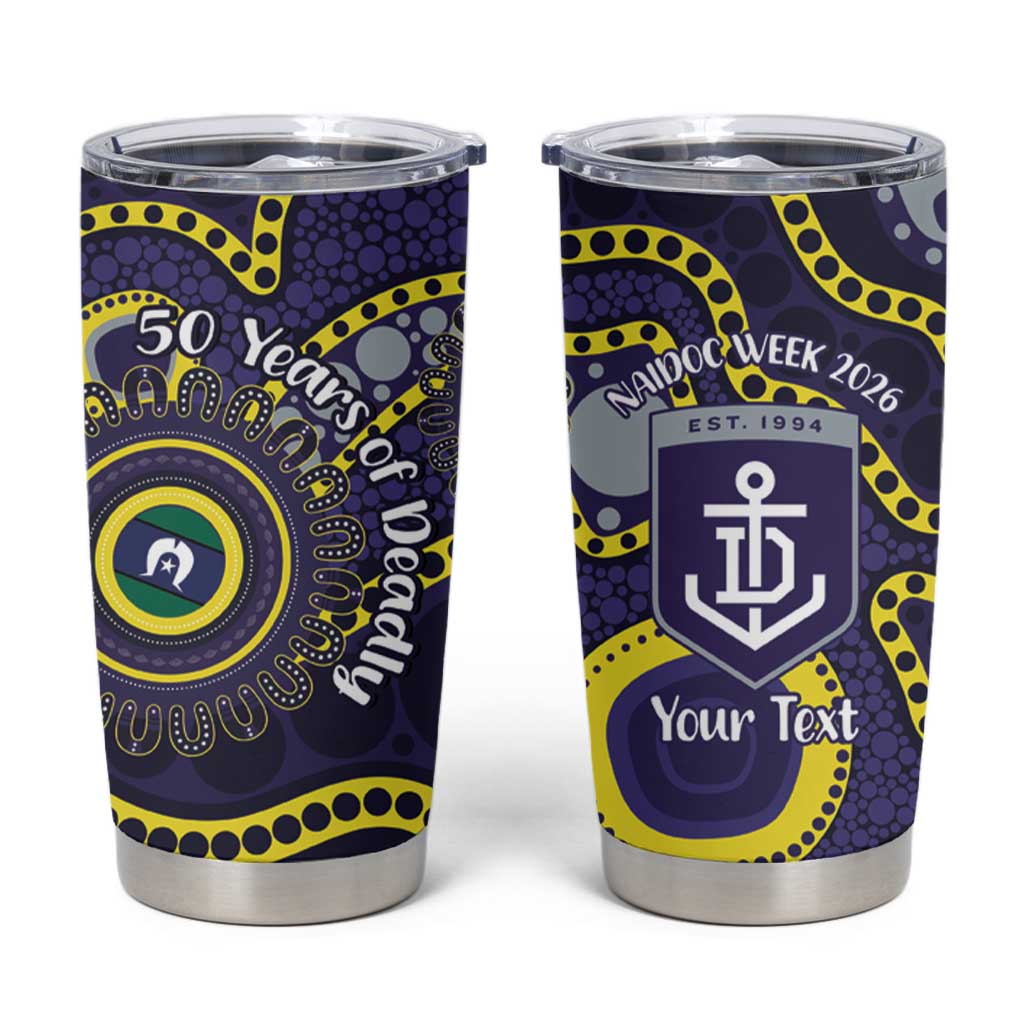 Dockers NAIDOC Week 2026 Personalised Tumbler Cup 50 Years of Deadly Aboriginal Art