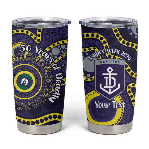 Dockers NAIDOC Week 2026 Personalised Tumbler Cup 50 Years of Deadly Aboriginal Art