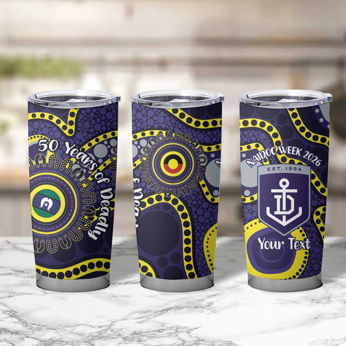 Dockers NAIDOC Week 2026 Personalised Tumbler Cup 50 Years of Deadly Aboriginal Art