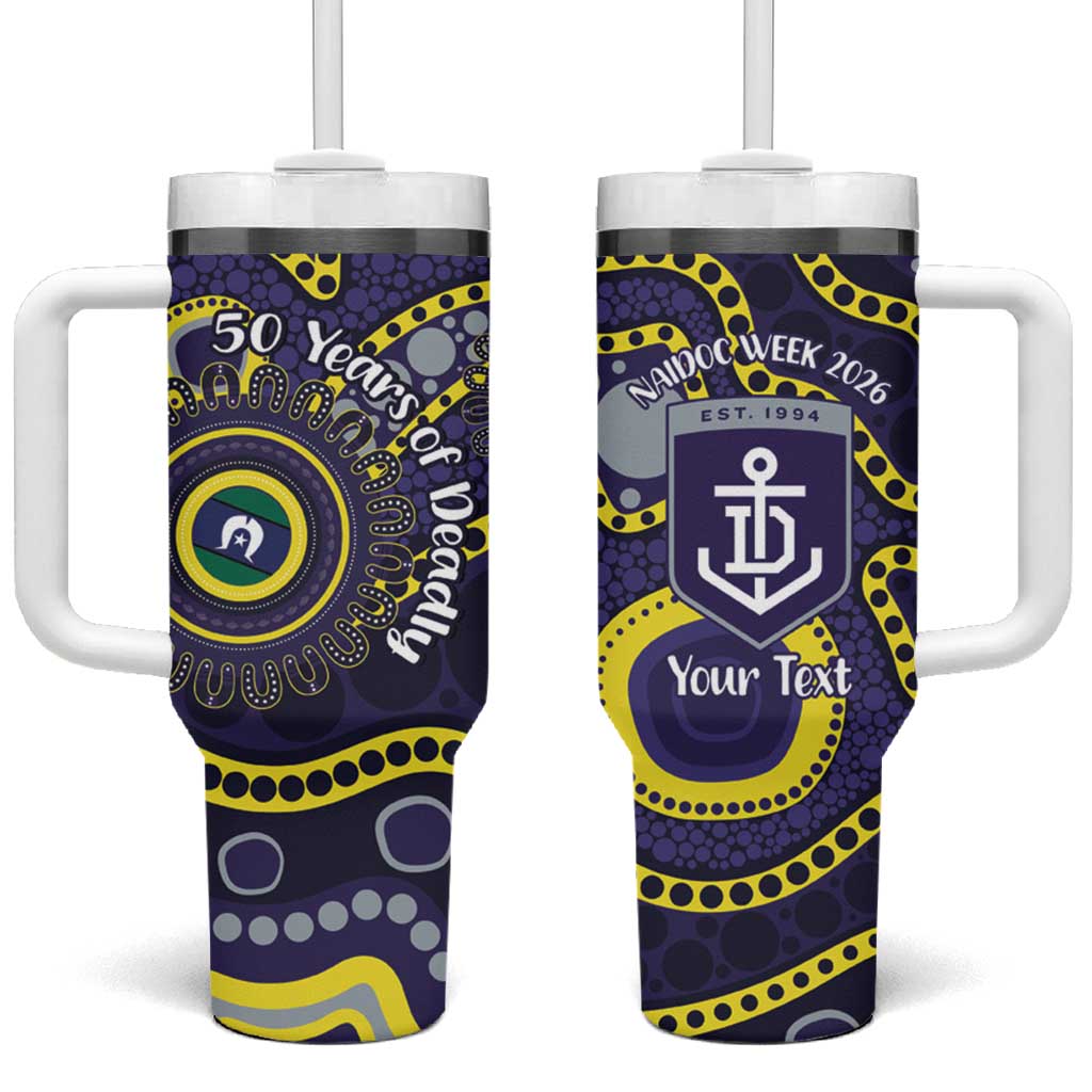 Dockers NAIDOC Week 2026 Personalised Tumbler With Handle 50 Years of Deadly Aboriginal Art
