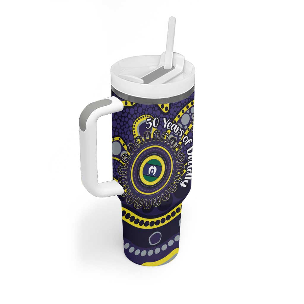Dockers NAIDOC Week 2026 Personalised Tumbler With Handle 50 Years of Deadly Aboriginal Art