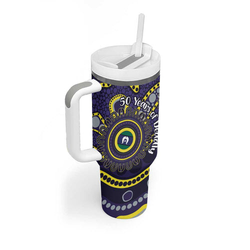 Dockers NAIDOC Week 2026 Personalised Tumbler With Handle 50 Years of Deadly Aboriginal Art