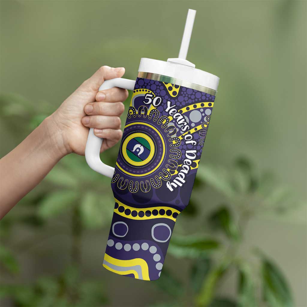 Dockers NAIDOC Week 2026 Personalised Tumbler With Handle 50 Years of Deadly Aboriginal Art