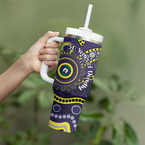Dockers NAIDOC Week 2026 Personalised Tumbler With Handle 50 Years of Deadly Aboriginal Art